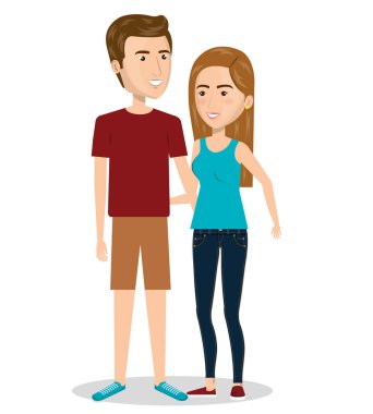 Çift karakter gündelik elbise ile