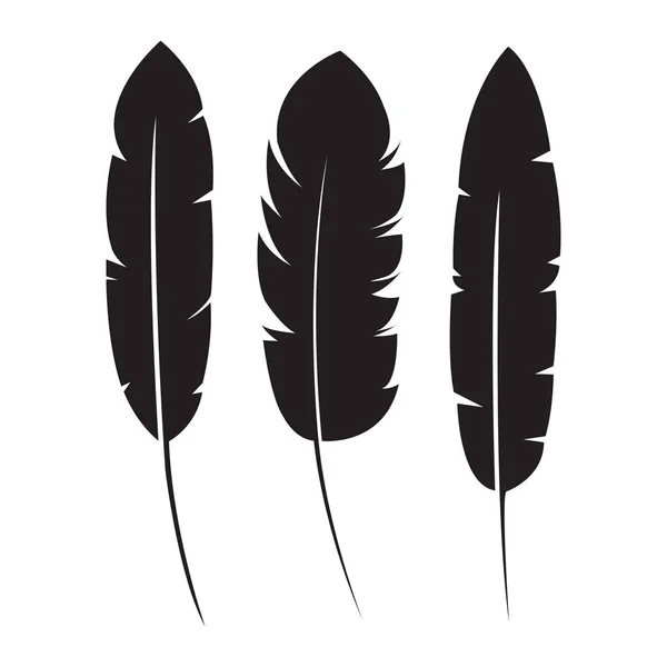 Plumas silueta aislado icono — Vector de stock