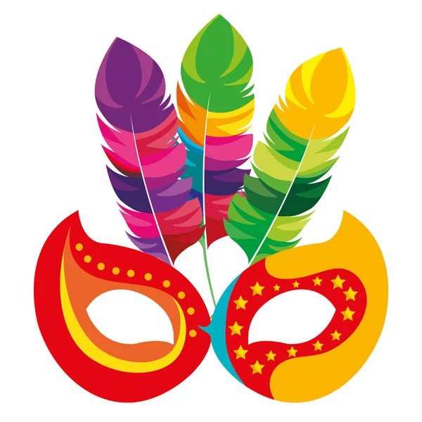 Masker carnaval viering pictogram — Stockvector