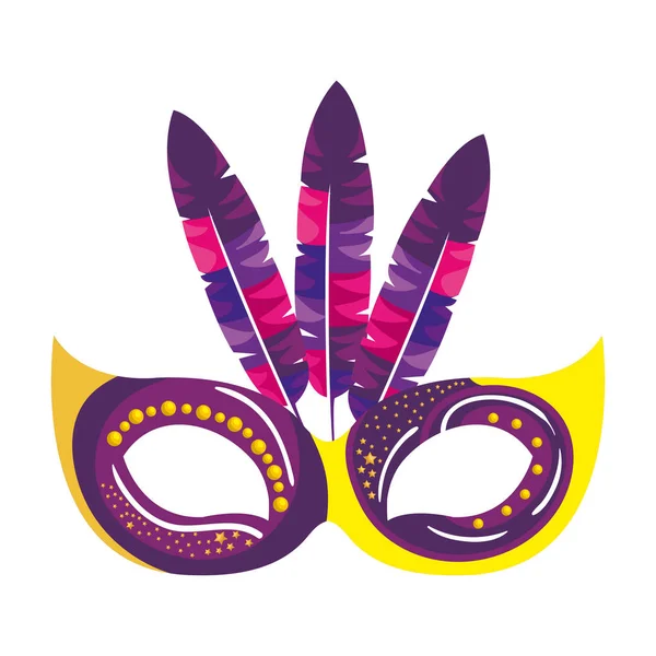 Máscara ícone celebração carnaval — Vetor de Stock