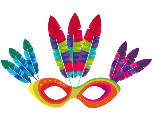 Máscara carnaval celebración icono — Vector de stock