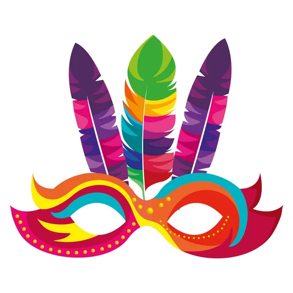 Máscara carnaval celebración icono — Vector de stock