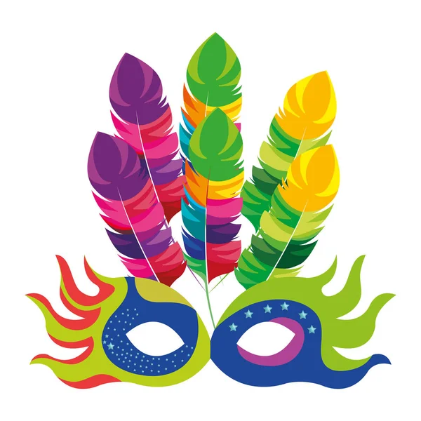 Máscara carnaval celebración icono — Vector de stock