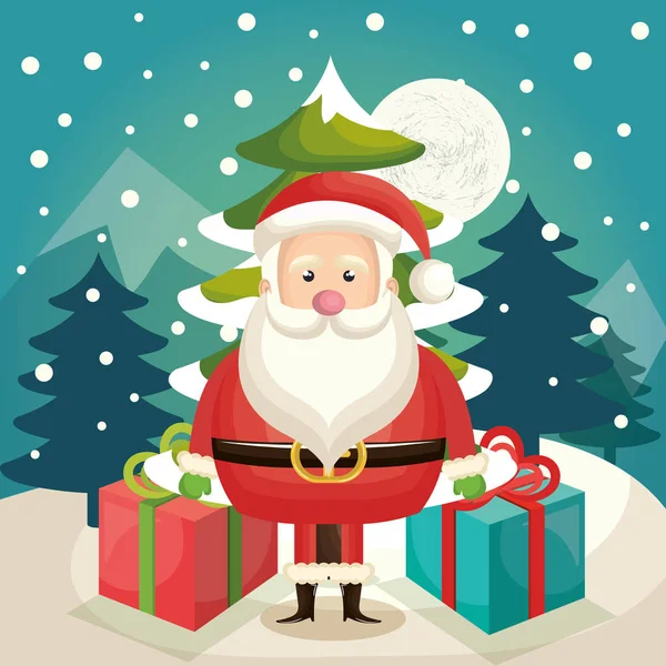 Feliz feliz feliz Navidad santa claus carácter — Vector de stock