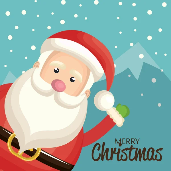 Happy merry christmas santa claus character — Stock Vector