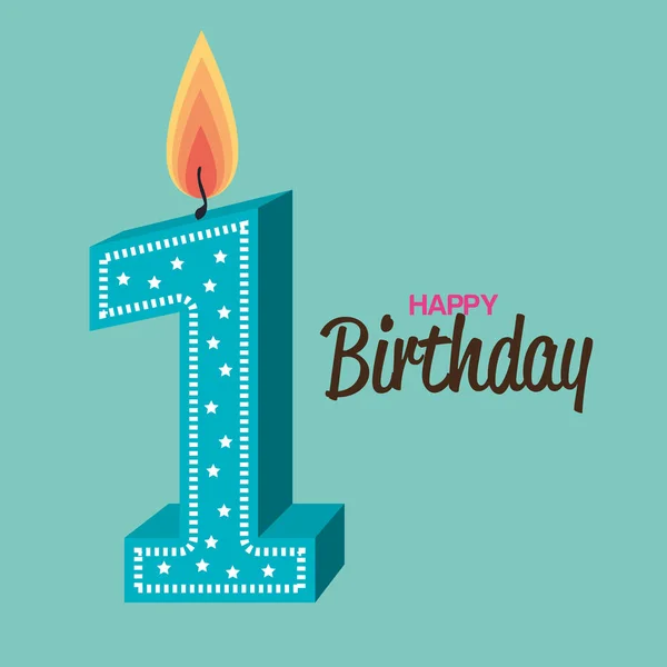 С днем рождения номер свечи символ — стоковый вектор