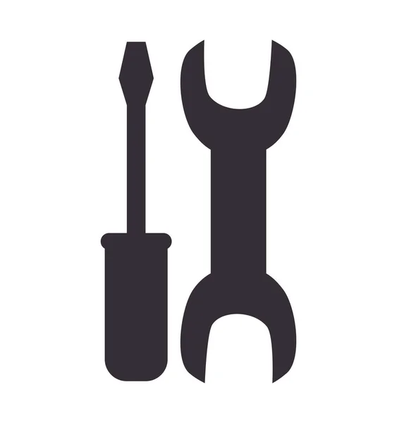 Chiave e simbolo di riparazione cacciavite — Vettoriale Stock