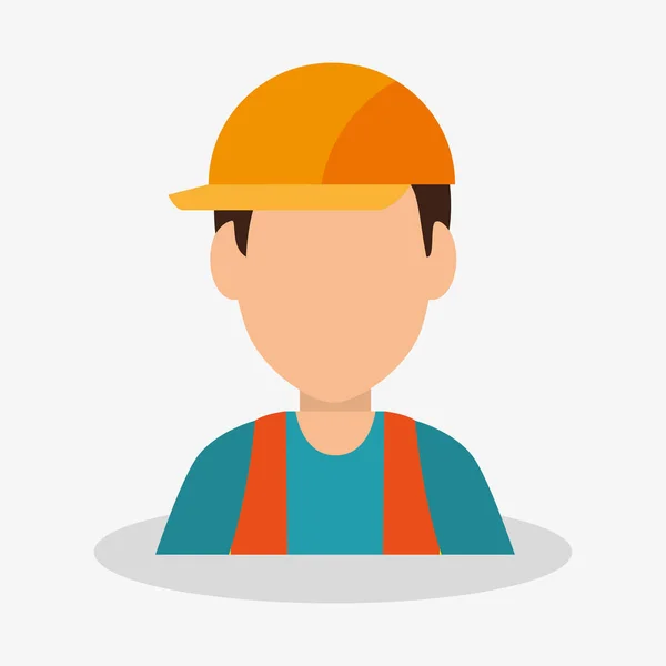 Worker építőipari avatar ikon — Stock Vector