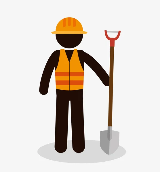 Worker építőipari avatar ikon — Stock Vector