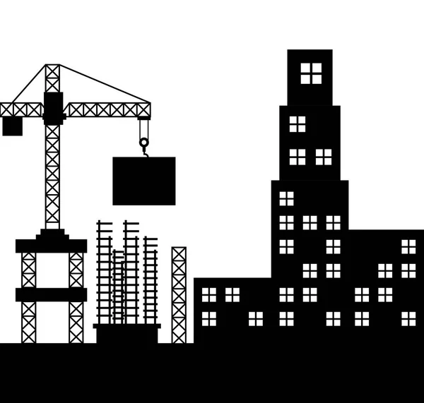 Buildings under construction icon — Stock Vector