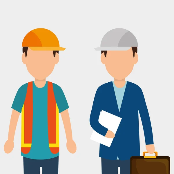 Trabajador construcción avatar icono — Vector de stock