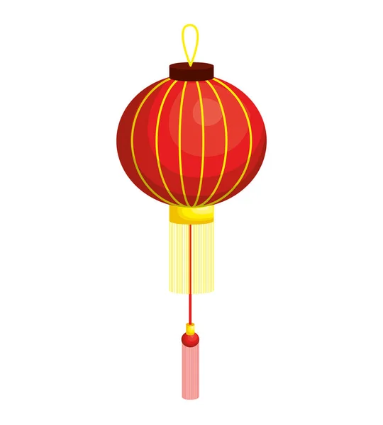 Lanterne chinoise suspendue isolée — Image vectorielle