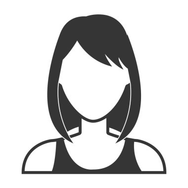 Siyah ve beyaz profilinde genç kadın