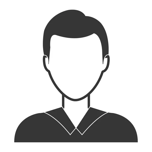 Mladý muž profil v černé a bílé barvy — Stockový vektor