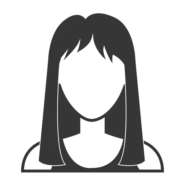 Профиль молодой женщины в черно-белом — стоковый вектор