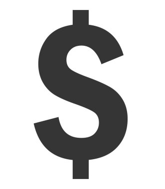 Beyaz arka plan üzerinde siyah para sembol
