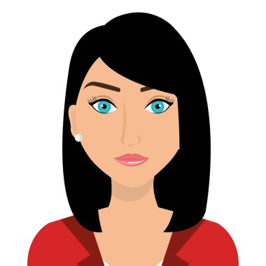 Genç ve zarif kadın profilinin beyaz arka plan üzerine.