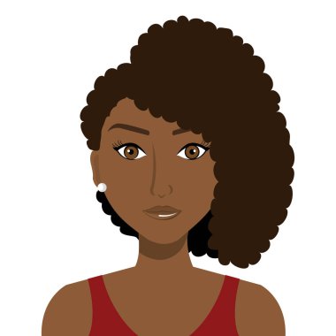 Genç ve zarif kadın profilinin beyaz arka plan üzerine.