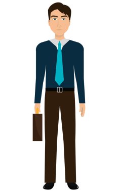 Beyaz arka plan üzerinde genç zarif işadamı avatar,