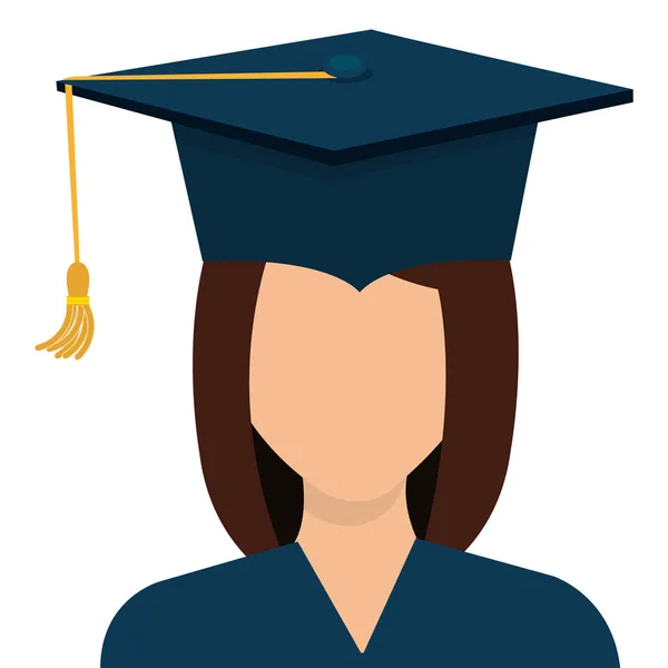 Female student graduation avatar profile. — Stock Vector