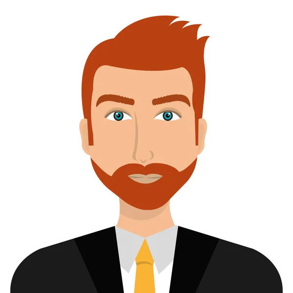 Profil de jeune homme d'affaires sur fond blanc . — Image vectorielle