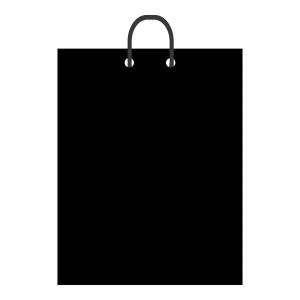 Bolsa de compras icono negro sobre fondo blanco — Vector de stock