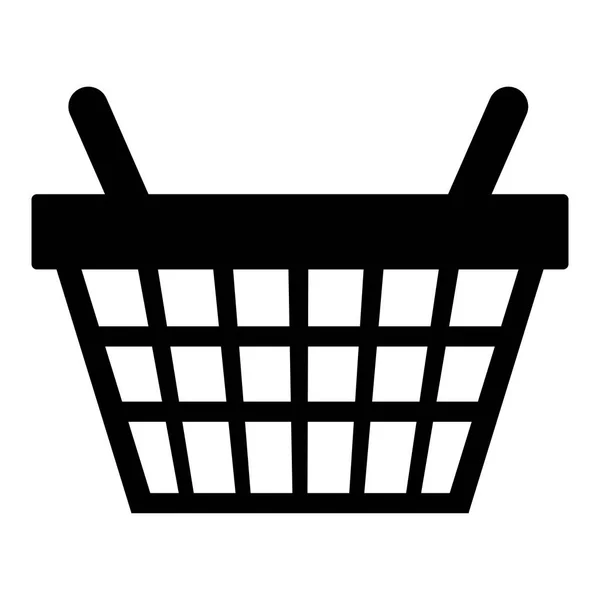 Cesta de compras ícone isolado preto . —  Vetores de Stock