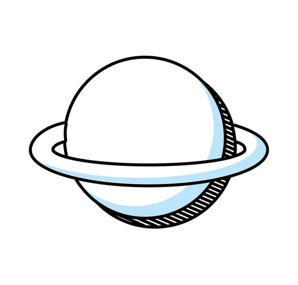 Saturn planet isolated icon — Stock Vector