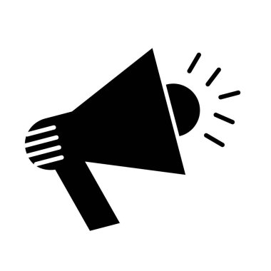 Megafon düz satırı simgesi