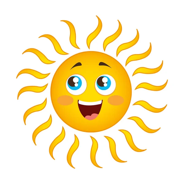 Summer sun isolated icon — Stock Vector