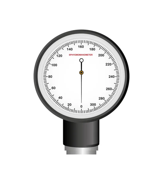 Manómetro de presión arterial icono aislado — Vector de stock