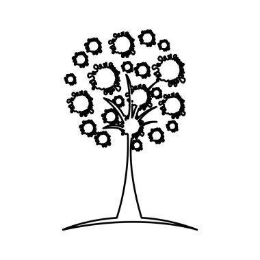 ağaç bitki siluet izole simgesi