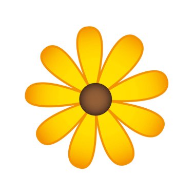 Sevimli çiçek izole simgesi