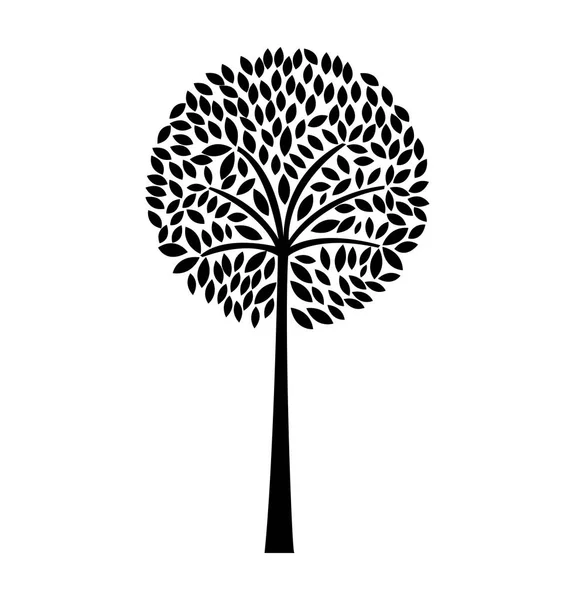 Árvore planta silhueta ícone isolado —  Vetores de Stock