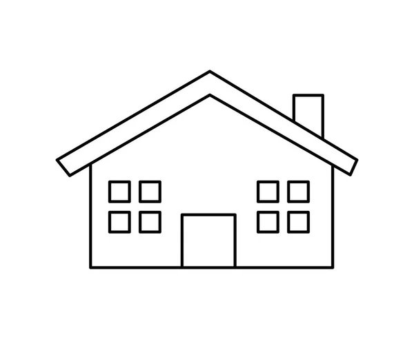 Casa exterior ícone isolado — Vetor de Stock