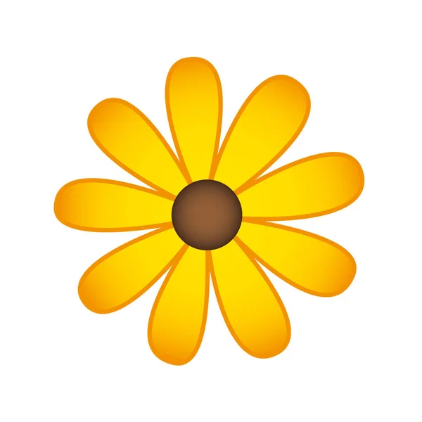 Aranyos virág elszigetelt ikon — Stock Vector