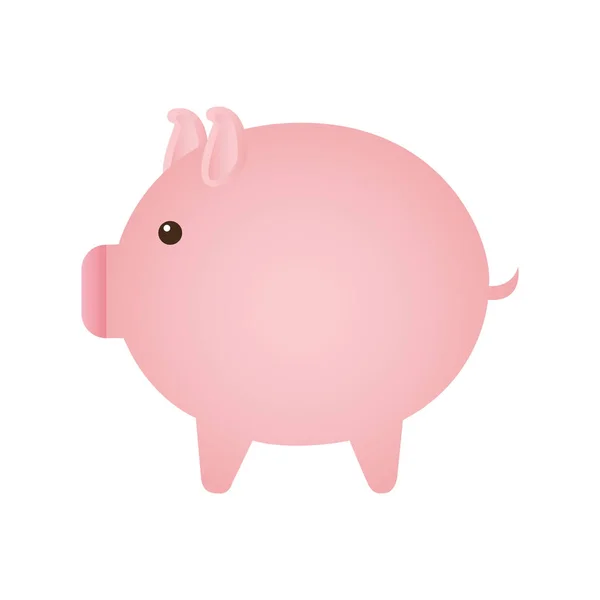 Ikona na białym tle oszczędności Piggy — Wektor stockowy
