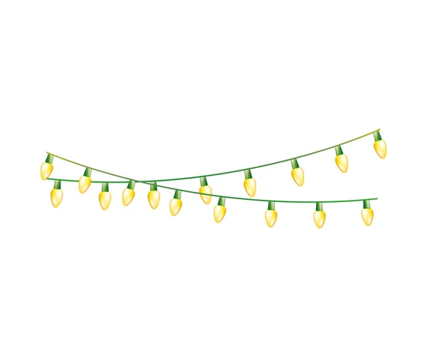 Karácsonyi fények dekoráció elszigetelt ikon — Stock Vector