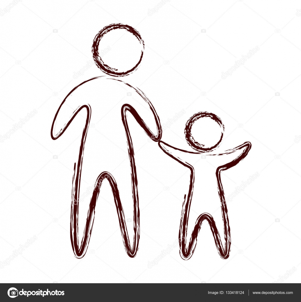 silhouette familie mit hund