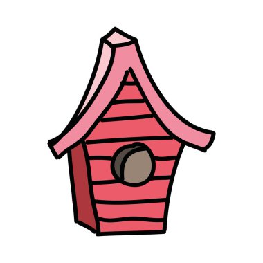 ev ahşap kuş izole simgesi