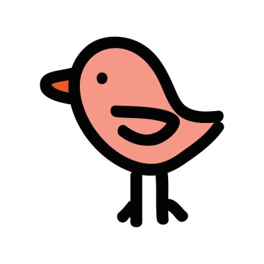 cute bird drawing isolated icon clipart