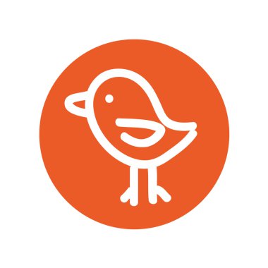 sevimli kuş çizim izole simgesi