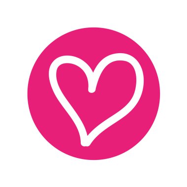 kalp aşk çizim izole simgesi