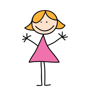 güzel bir çocuk çizim izole simgesi