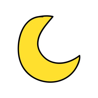 şirin ay izole simgesi