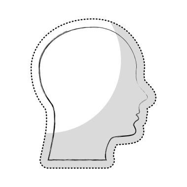 baş insan profili simgesi izole edildi