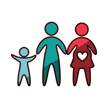 aile anne siluet izole simgesi