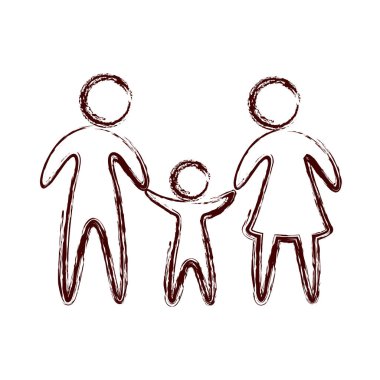 aile anne siluet izole simgesi
