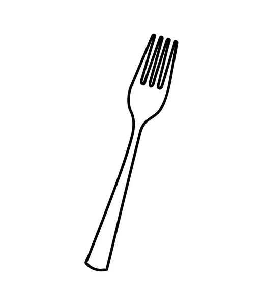 Vidlička jídelní příbory izolované ikona — Stockový vektor