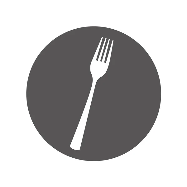 Fork cutlery isolated icon — Stock Vector